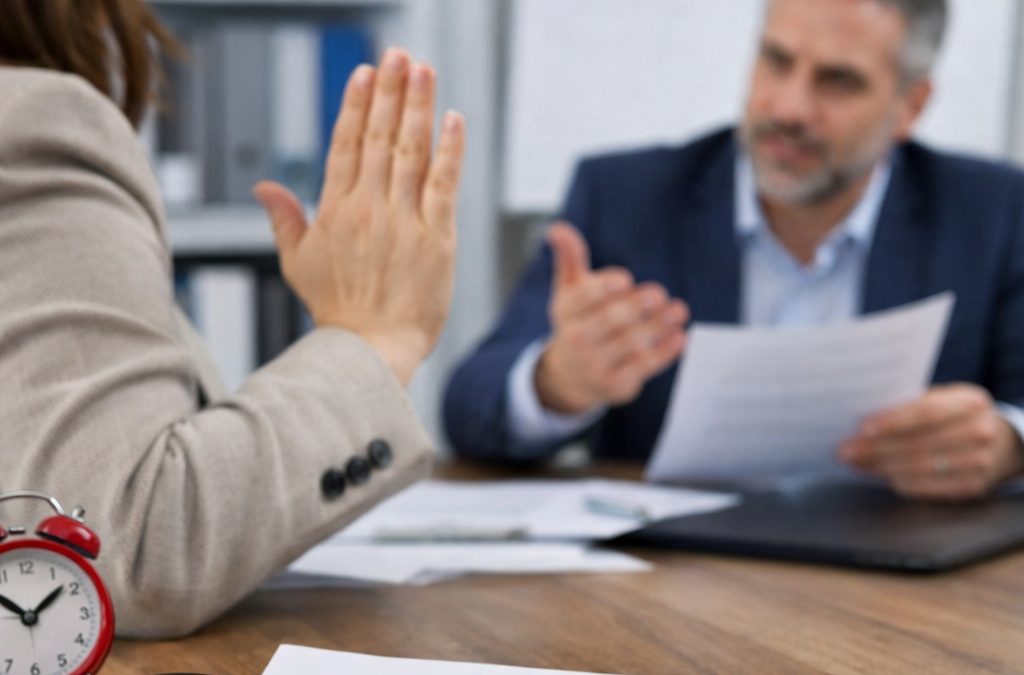 Réunion professionnelle autour d'un contrat de travail